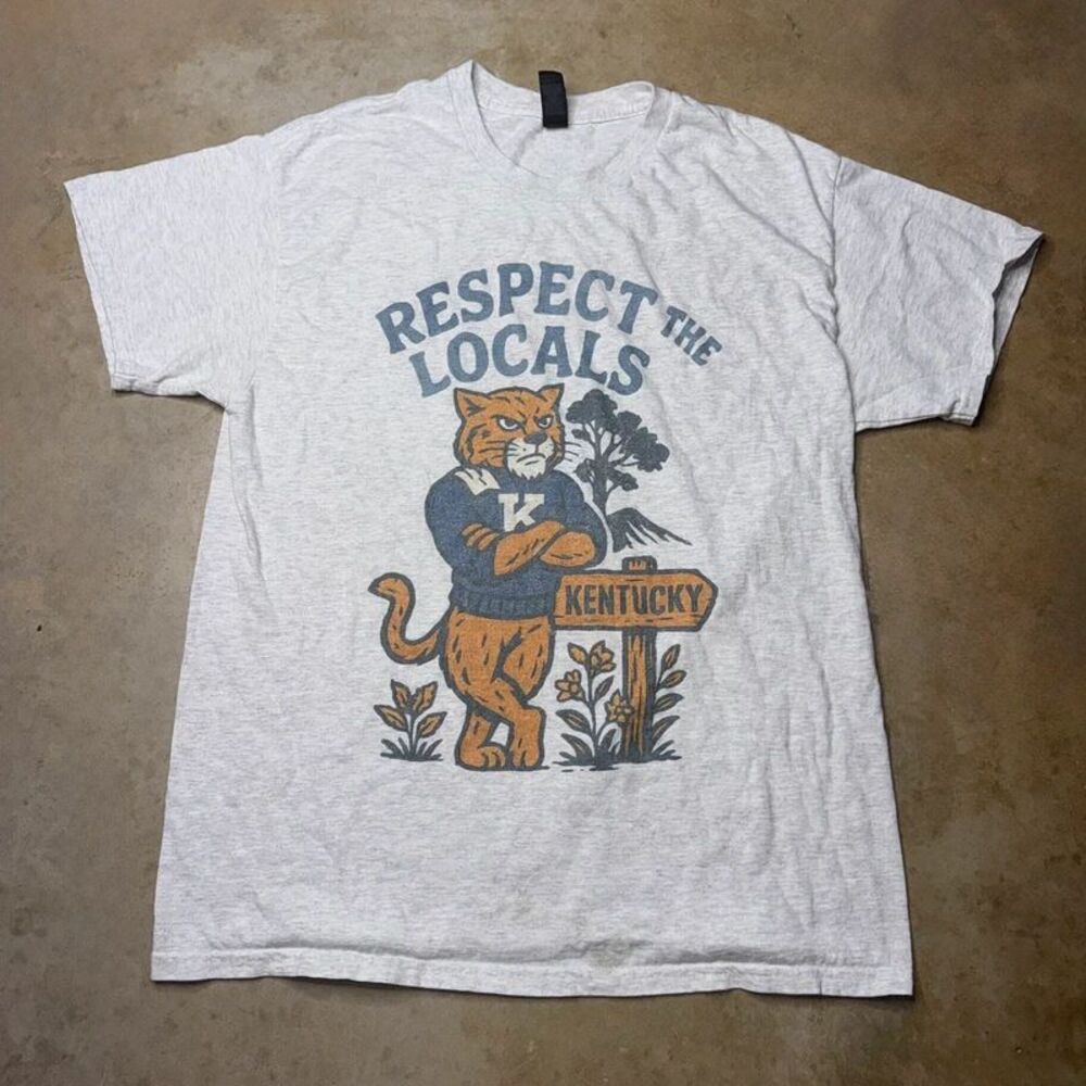 Kentucky wildcats vintage style t shirt gray men’s size large ncaa sec uk cats